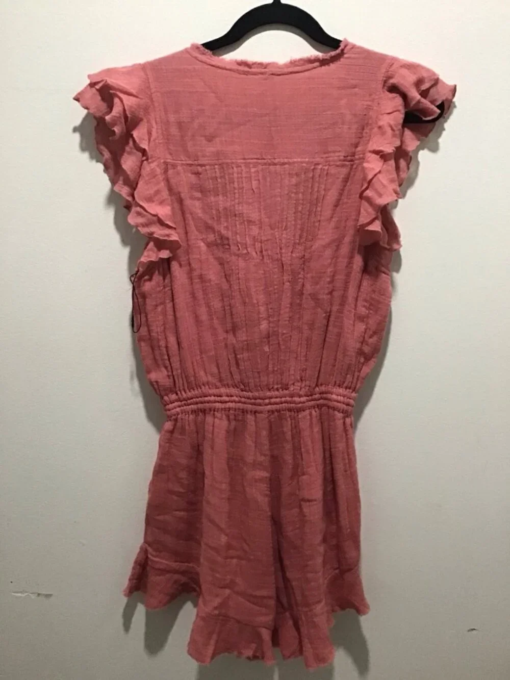 Free People FP One Naya Romper Cap Sleeve Rose Pink Ruffle Endless Summer New S